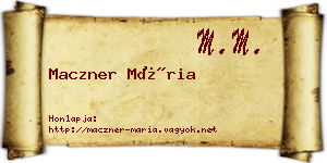 Maczner Mária névjegykártya