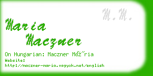 maria maczner business card